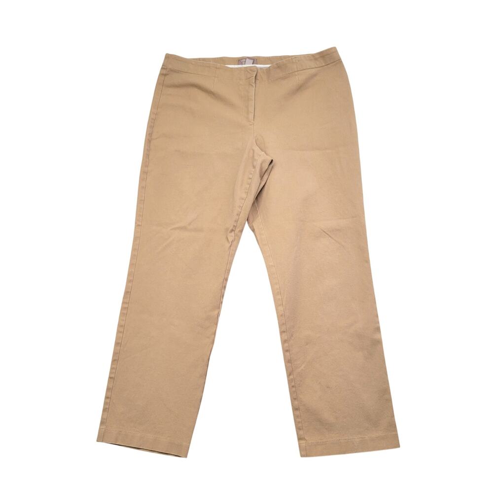 Chico's Fabulously Slimming High Rise Ankle Pants 3, 16, XL Beige Chino - Picture 3 of 9
